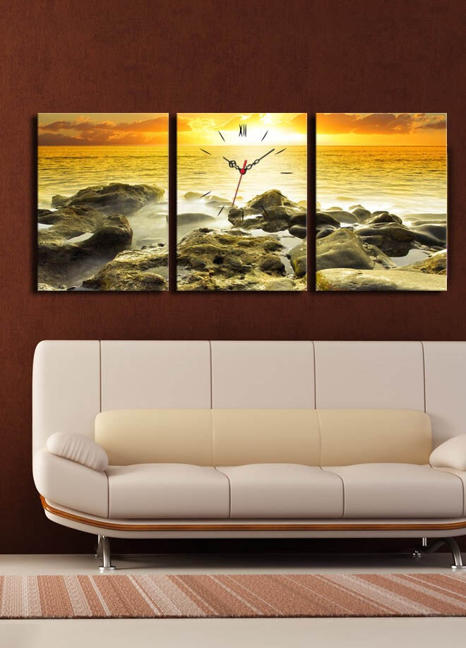 Zidni sat Wallity 3P3040CS-29, 96x40 cm, 3 dijela