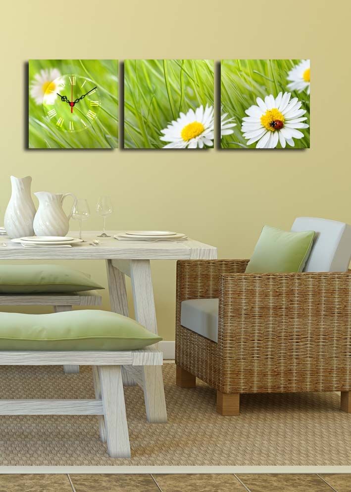 Zidni sat Wallity 3P2828CS-9, 90x28 cm, 3 dijela