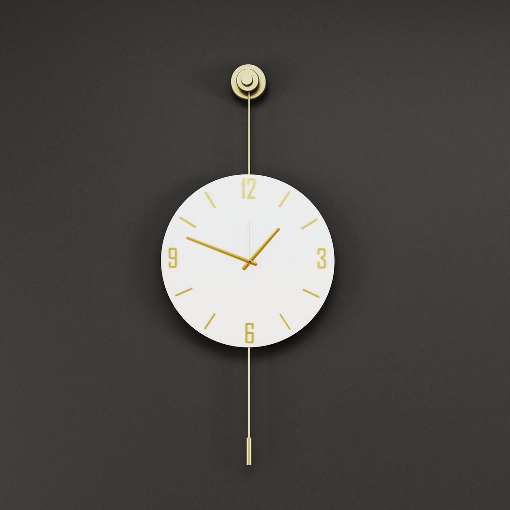 Zidni sat Wallity Mclock-00115, 37x80x7 cm, zlatna boja
