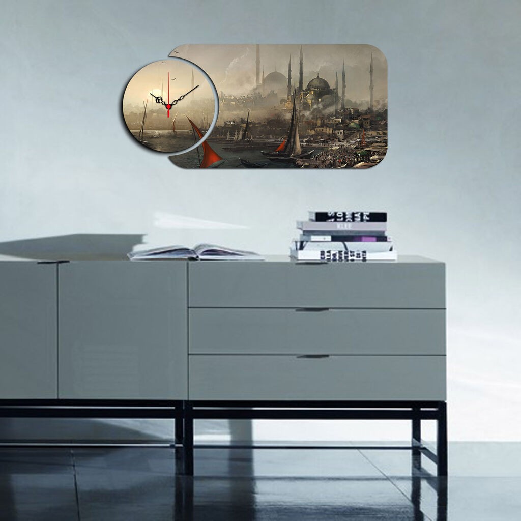 Zidni sat Wallity YMS-02, 68x32 cm, 2 dijela