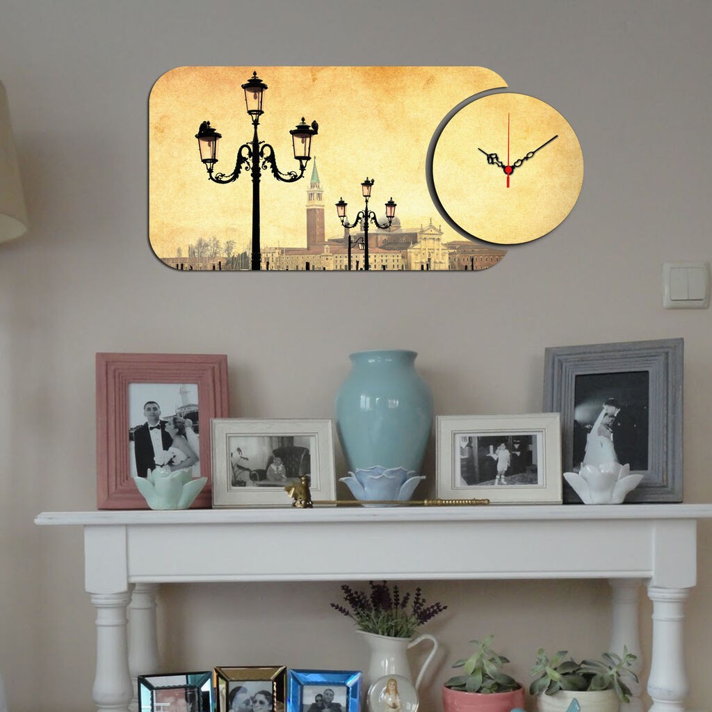 Zidni sat Wallity YMS-26, 68x32 cm, 2 dijela