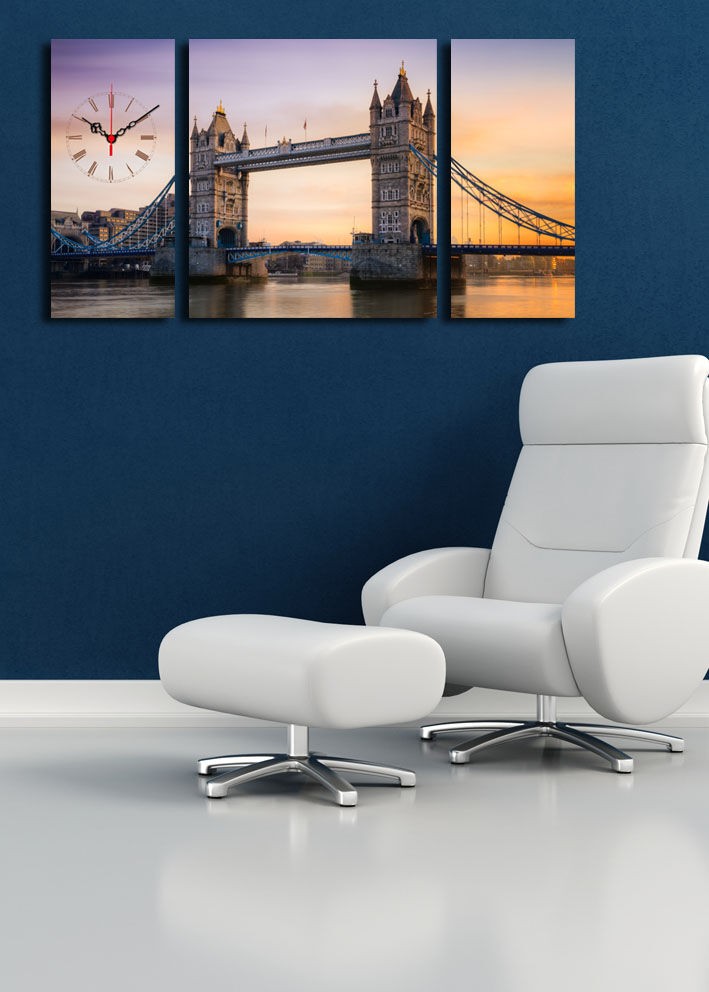 Zidni sat Wallity 3P204045CS-10, 84x45 cm, 3 dijela