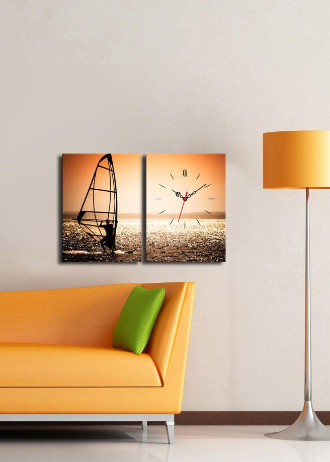 Zidni sat Wallity 2P3040CS-96, 64x40 cm, 2 dijela