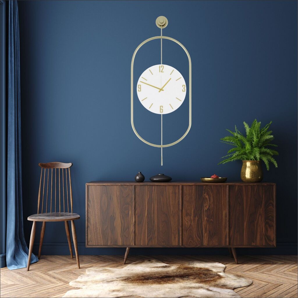 Zidni sat Wallity Mclock-00113, 35x85x7 cm, zlatna boja