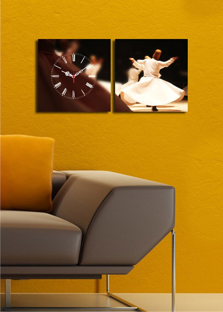 Zidni sat Wallity 2P2828CS-4, 60x28 cm, 2 dijela