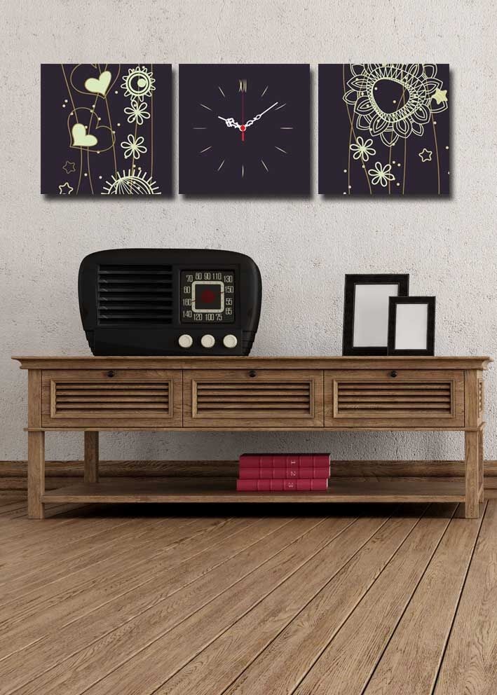 Zidni sat Wallity 3P2828CS-15, 90x28 cm, 3 dijela