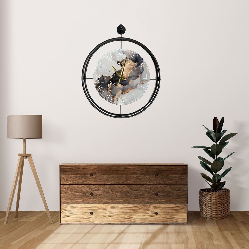 Zidni sat Wallity Mclock-00122, 58x65x7 cm, Crni