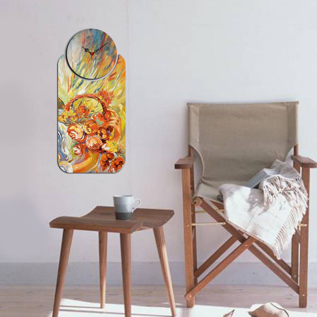 Zidni sat Wallity YMS-03, 68x32 cm, 2 dijela