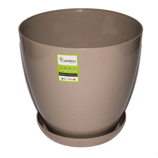 Saksija Lux, 22cm, Sa podmetačem, Smeđe boje