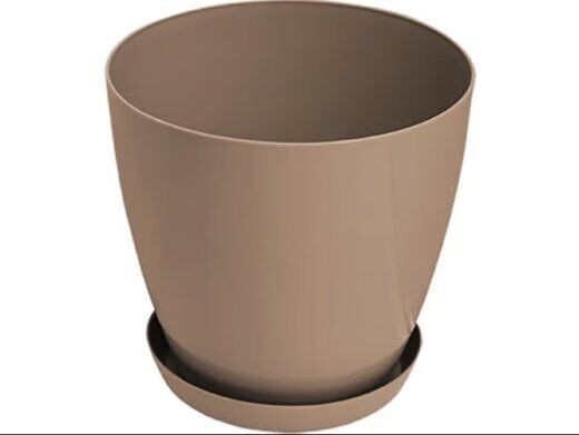 Saksija Lux, 28cm, Sa podmetačem, Smeđe boje