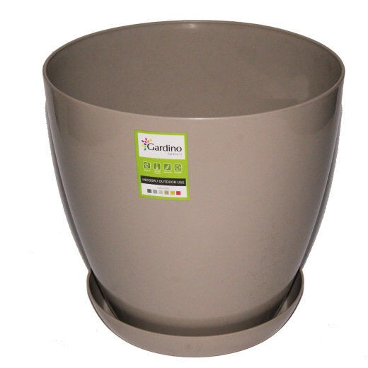 Gardino Saksija LUX, 14cm, Sa podmetačem, Smeđe boje