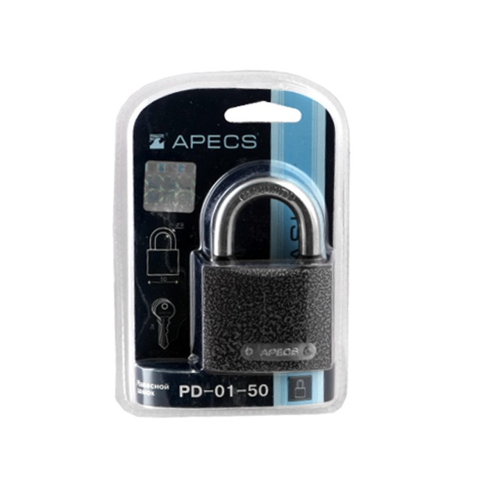 Apecs Metalni katanac PD - 01, 32 mm, automat, blister, Crni