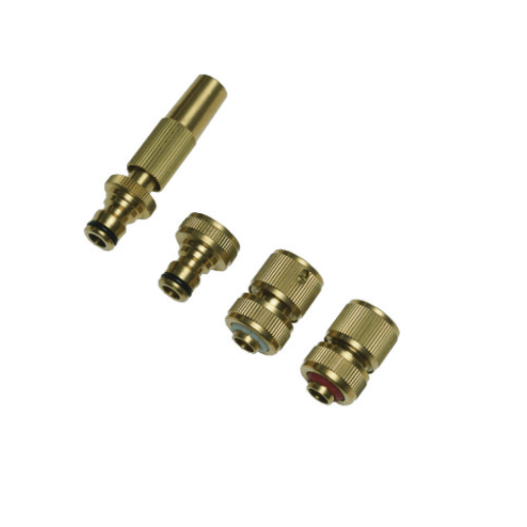 Papillon Ravna mlaznica + 3 spojnice 1/2,  mesing - set, Bronza