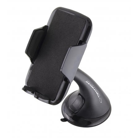 Esperanza Univerzalni vjetrobranski držač za auto za mobitel, 55-85mm, vakum EMH113, Crni