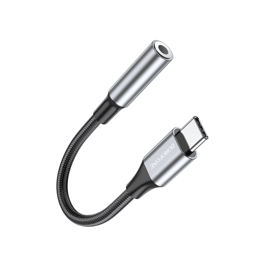 Borofone USB audio adapter Type-C to 3.5mm BV16 digital audio converter, Crni