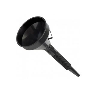 Lijevak plastični 13cm cijev fleksibilni + filter, Crni