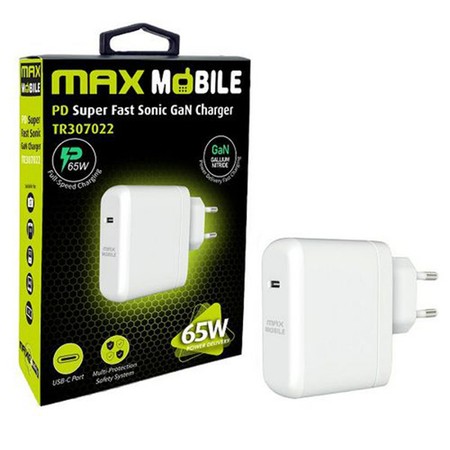 Maxmobile Punjač kućni TR-307002 Super Fast Sonic Charge Type-C 65W, Bijela
