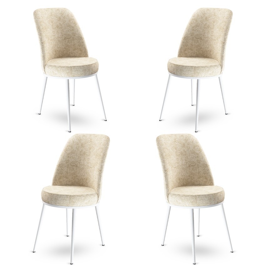 Hanah Home Set od 4 trpezarijske stolice Dexa krem-bijele boje