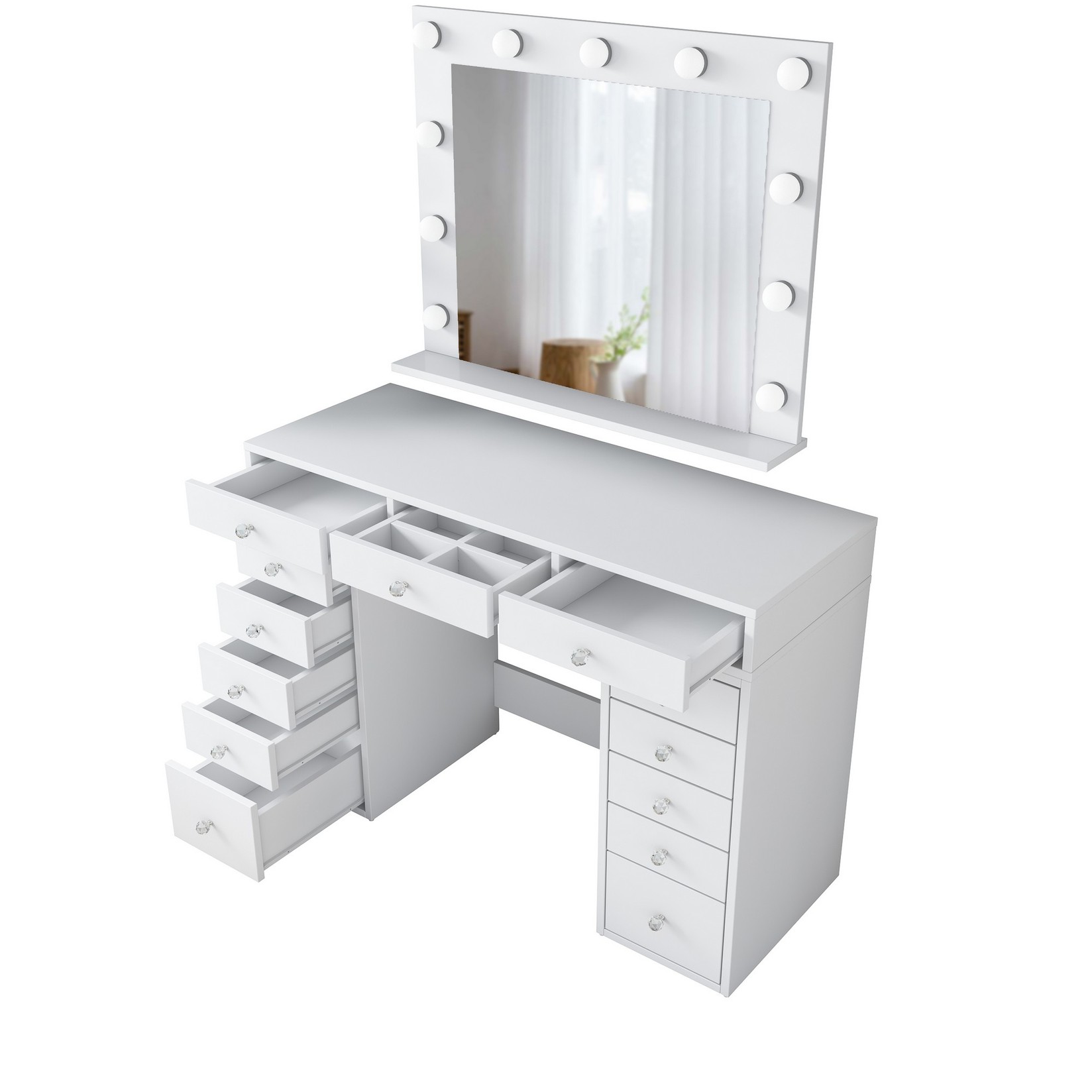 Hanah Home Stol za šminkanje 120x81,6x44,5cm Bijeli