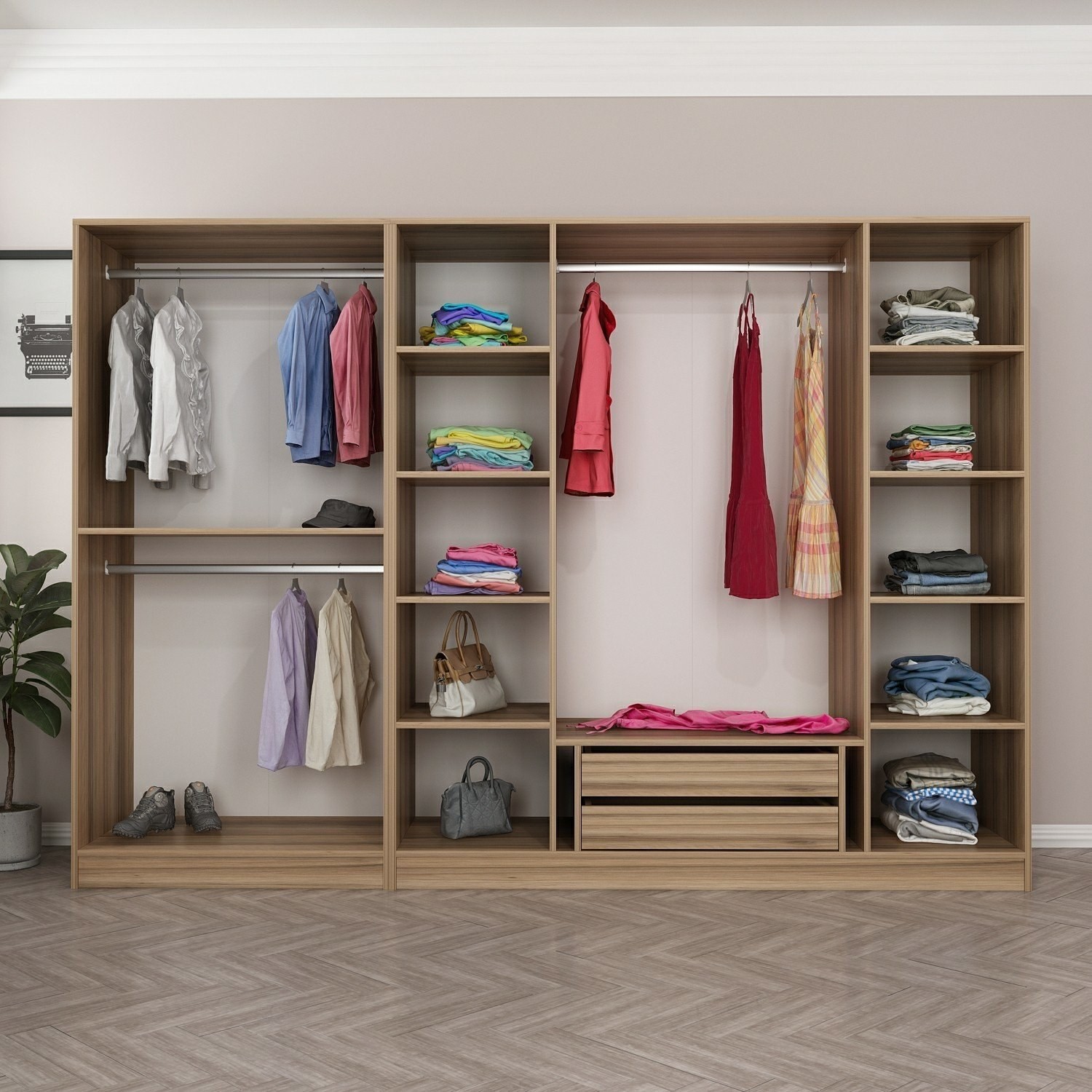 Hanah home Ormar Kale 270x210x52cm Bež