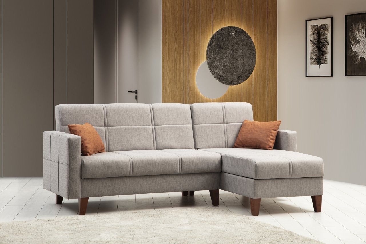 Atelier del Sofa Kutna garnitura Polya 216x86x130cm Svijetlo siva