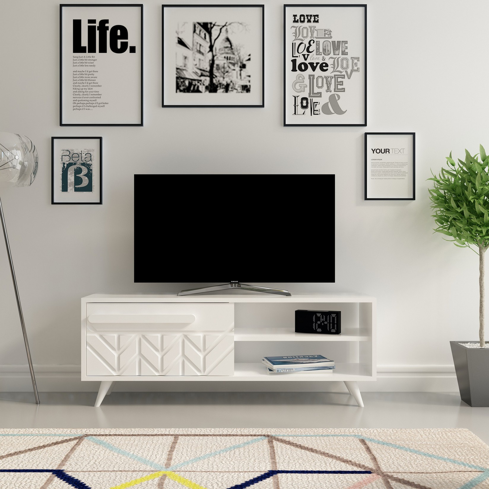 Hanah home TV Comoda Venedik Bijela