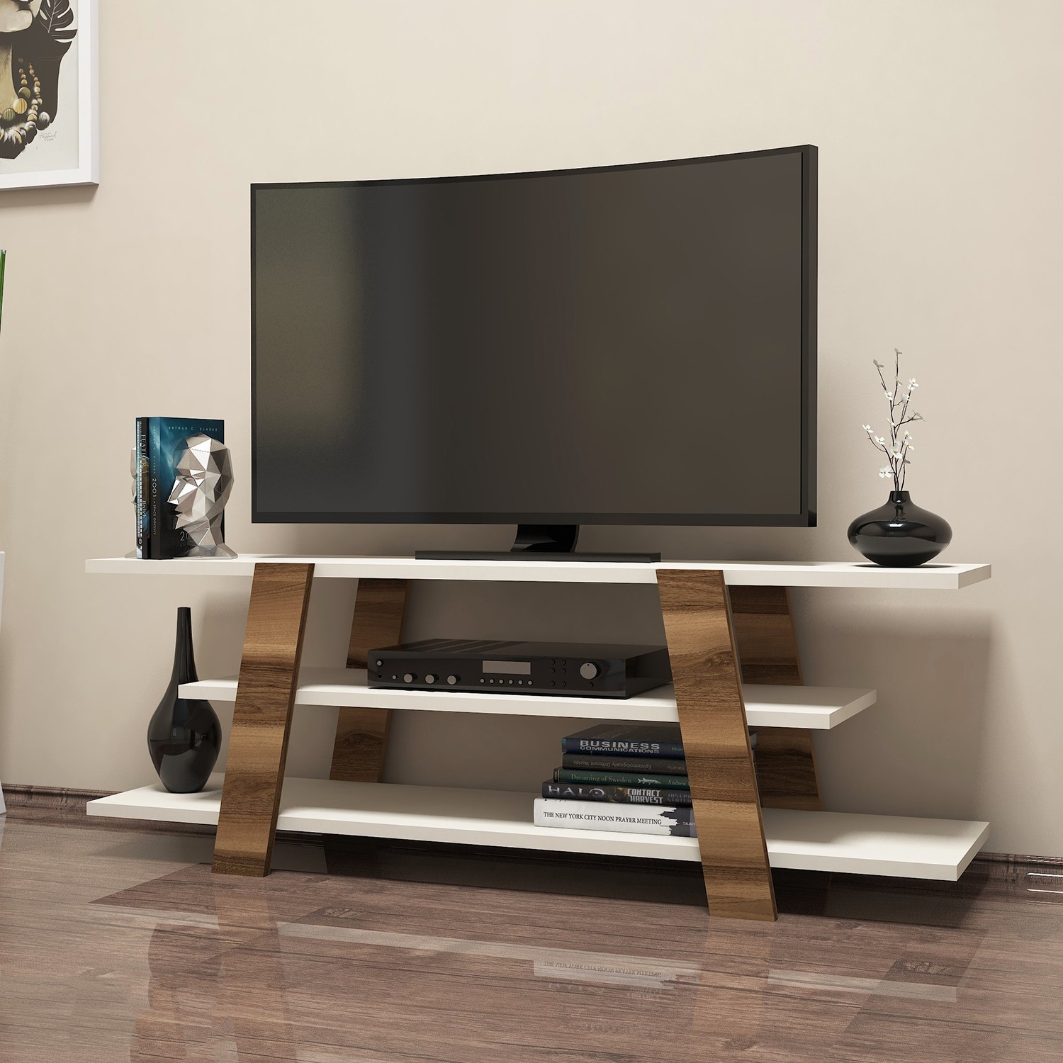 Hanah home TV komoda Cvijet Orah