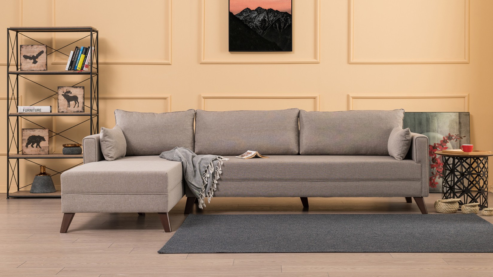 Atelier del Sofa Kutna sofa Bella 275x85x165cm Krem boja