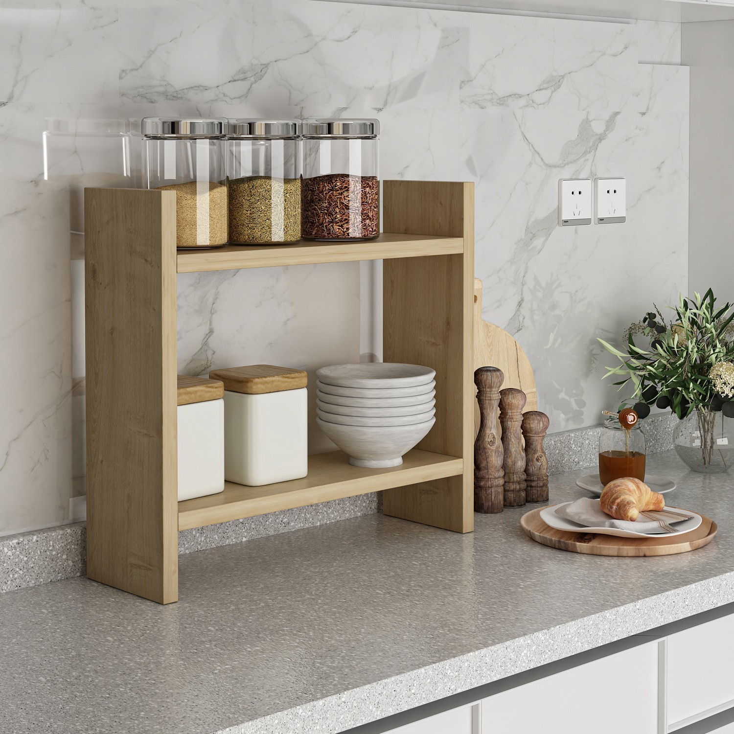 Hanah Home Kuhinjska polica 34x10x30cm Hrast