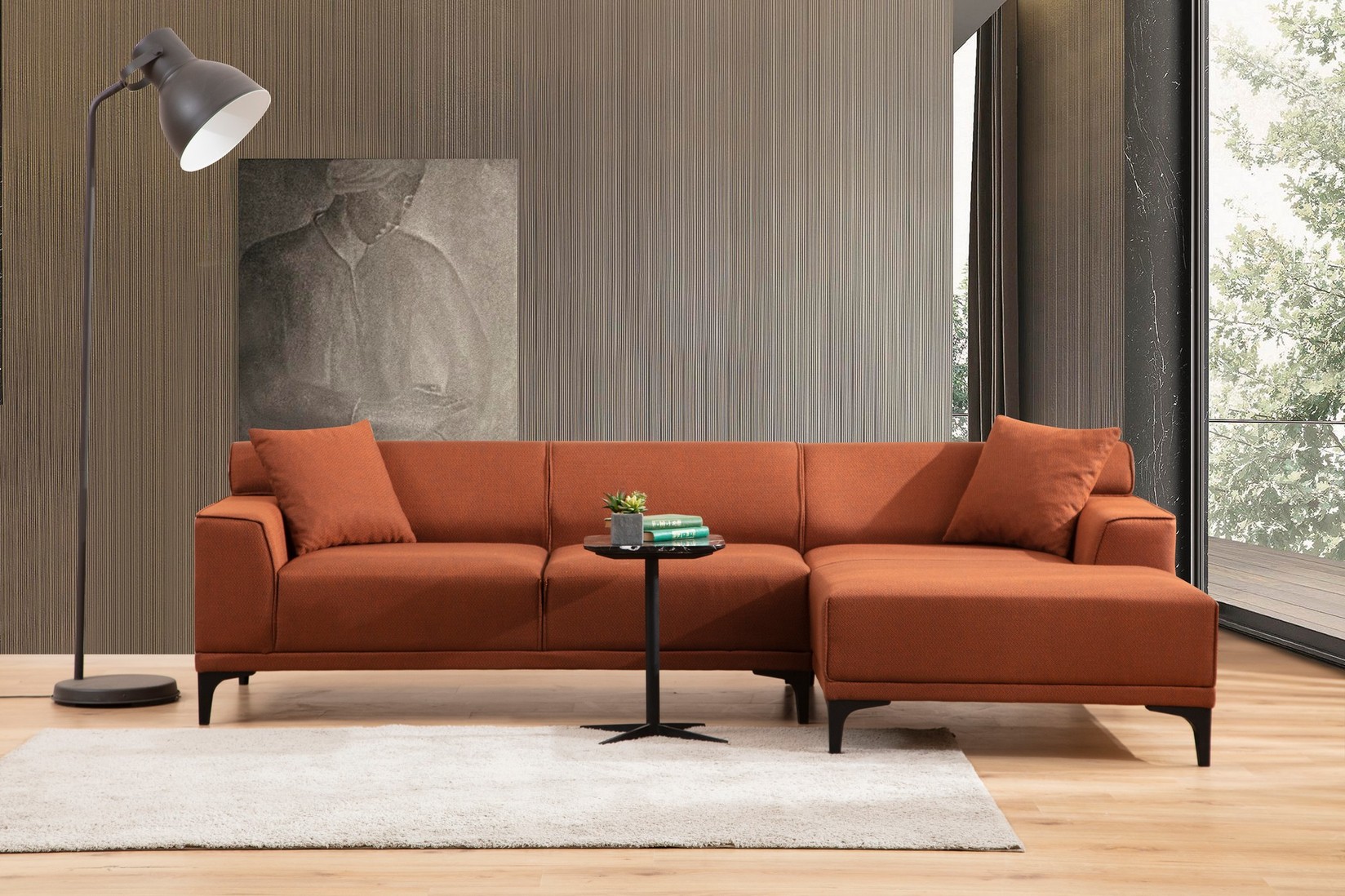 Atelier del Sofa Kutna sofa Petra R 145x69x87cm Narandžasta