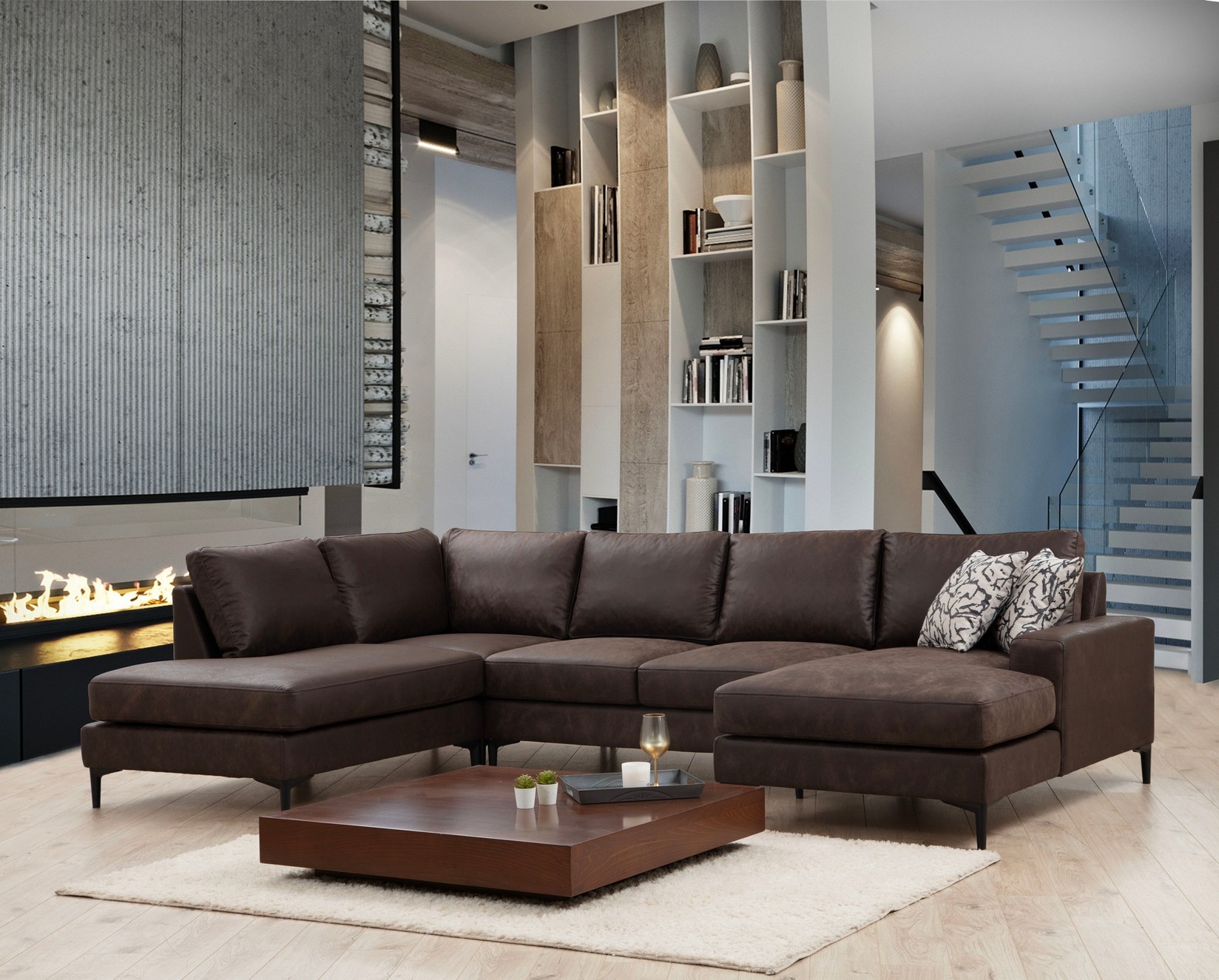 Atelier del Sofa Kutni set 90x90x200cm Smeđi