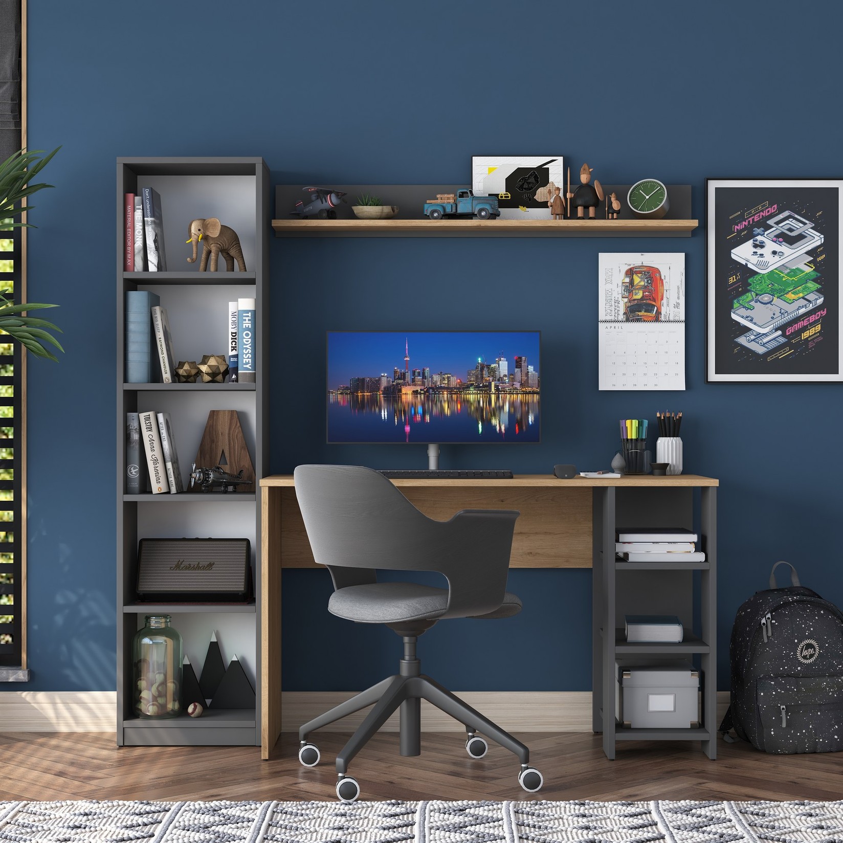 Hanah home Radni sto 160x161.8x45cm Orah