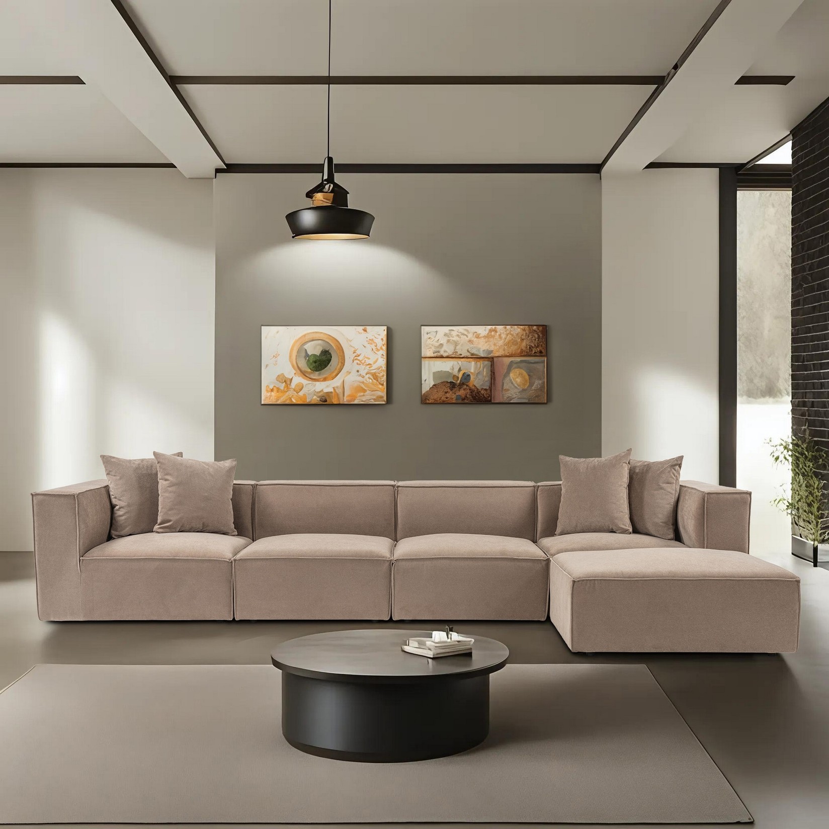 Atelier del Sofa Ugaona garnitura Sora Cappucino