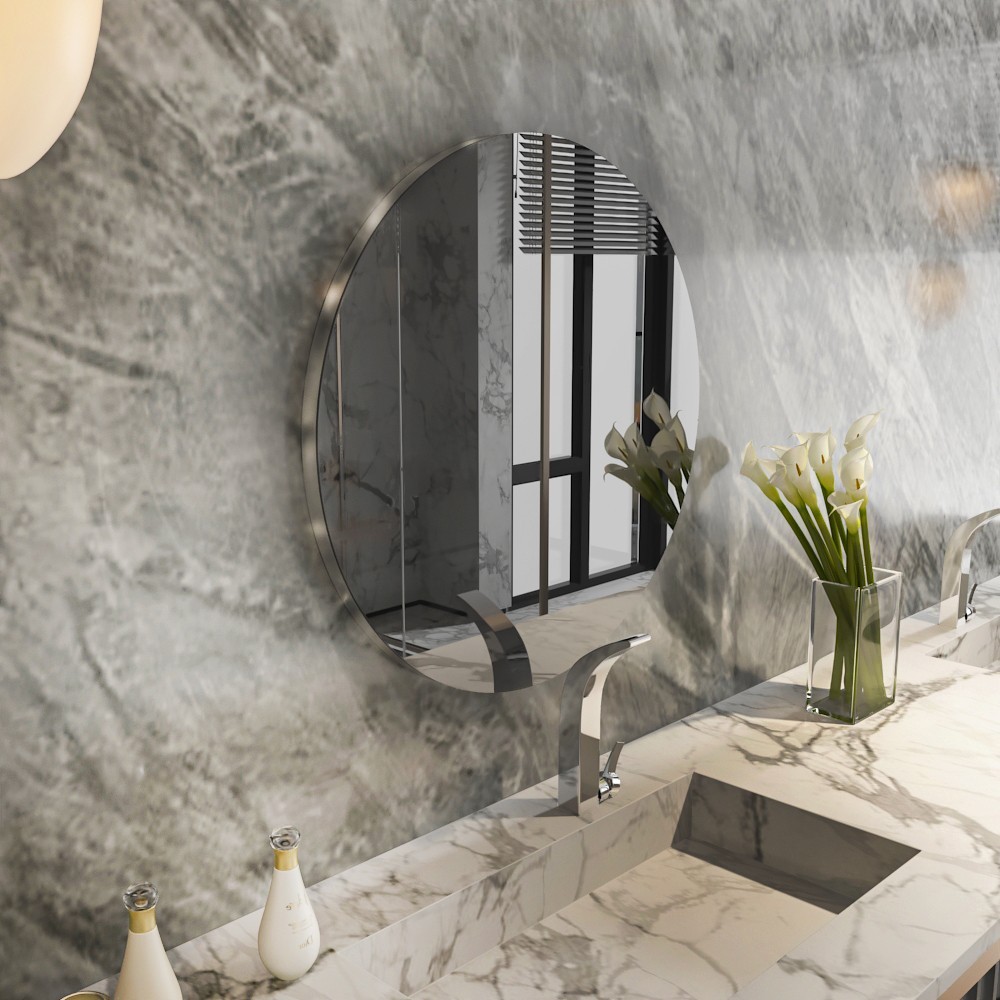 Hanah Home Ogledalo Tamnosivo-Srebrno