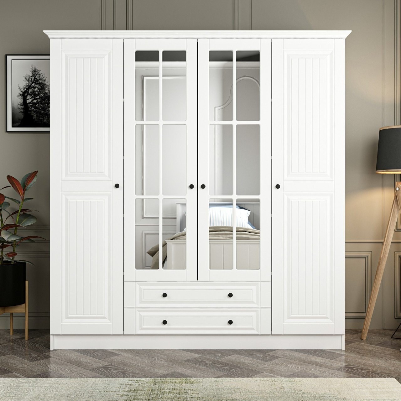 Hanah home Ormar Kale 180x210x52cm Bijeli