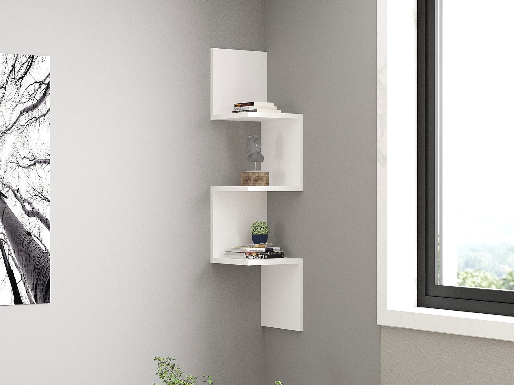 Hanah home Zidna polica bijela