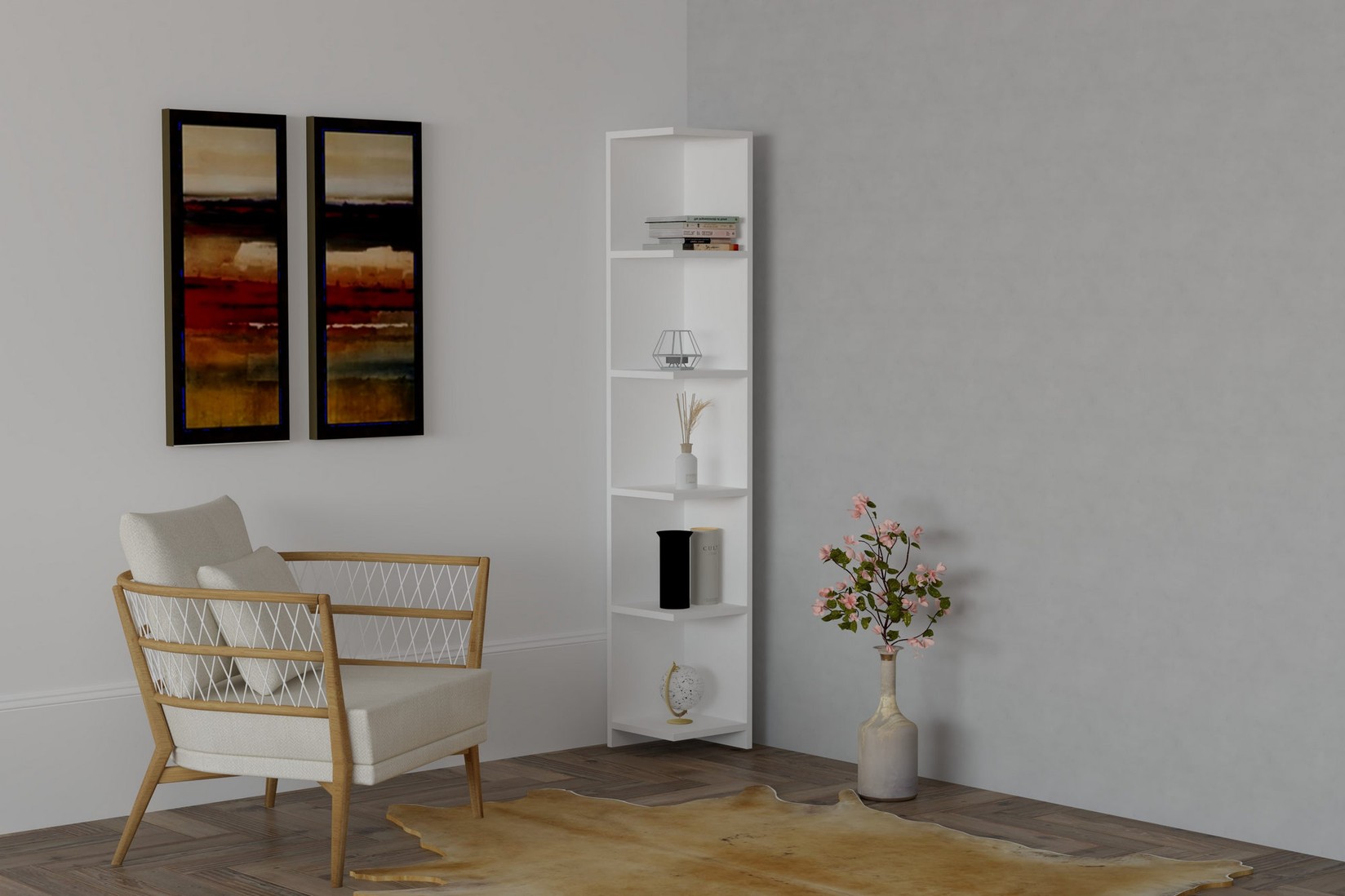 Hanah Home polica 25x160x25cm bijela