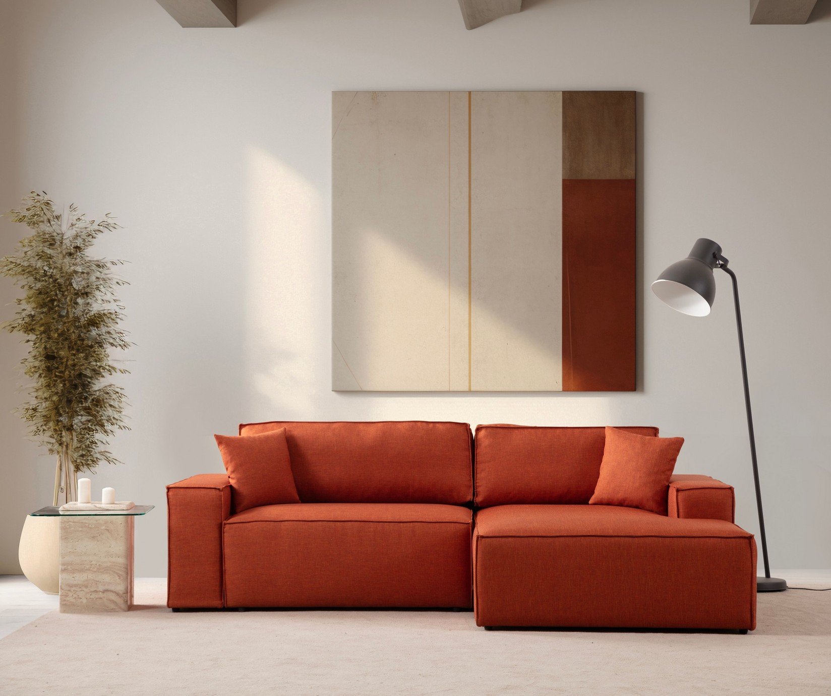 Atelier del Sofa Kutna sofa Pirlo 145x43x206cm Narandžasta