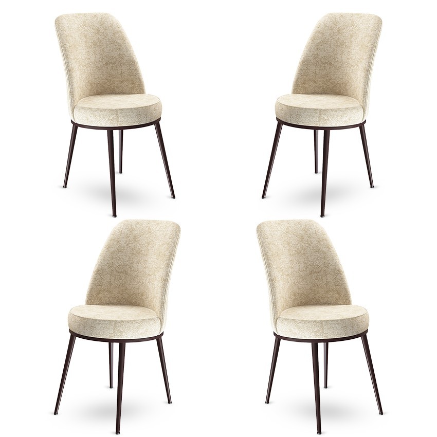 Hanah Home Set od 4 Dexa krem-smeđe trpezarijske stolice