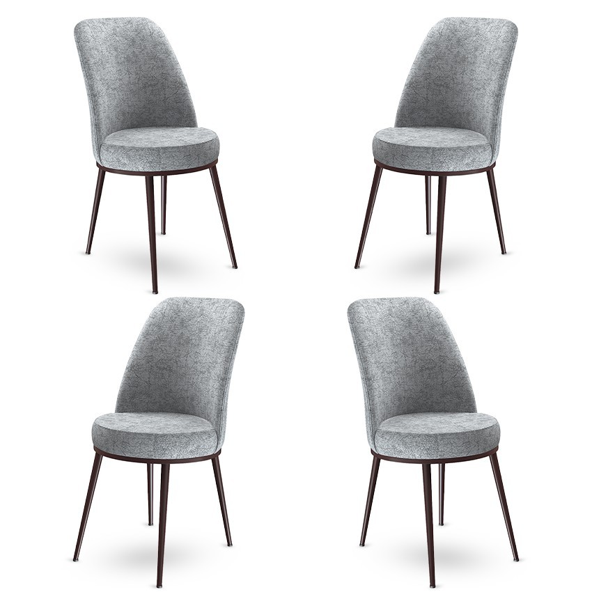 Hanah Home Set 4 trpezarijske stolice Dexa Sivo-Smeđa