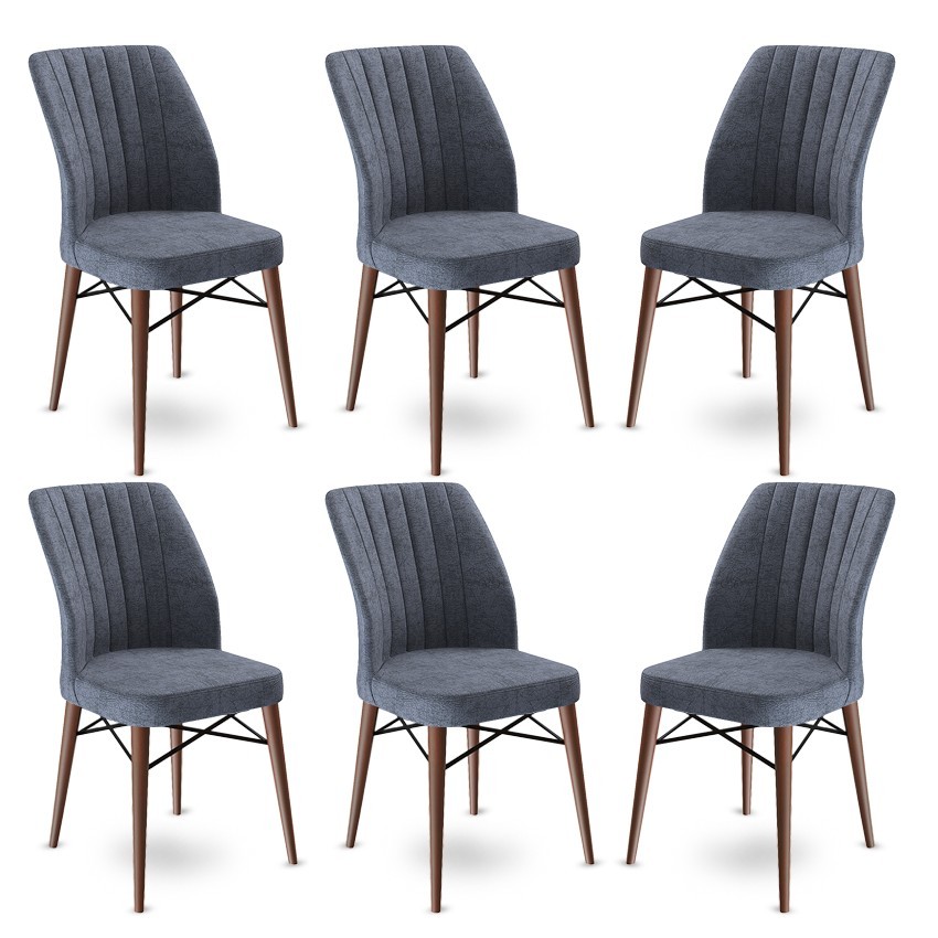 Hanah Home Set od 6 trpezarijskih stolica Flex sivo-smeđe boje
