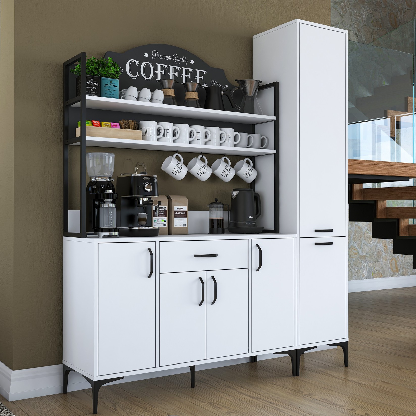 Hanah Home Komoda s ladicama 160x198,6x40cm Bijela