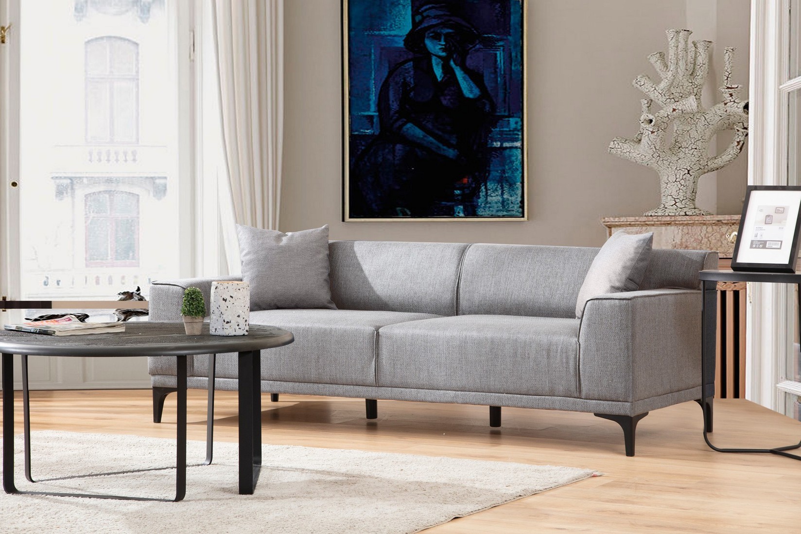 Atelier del Sofa Trosed Petra 3 212x86x69cm Svijetlosiva