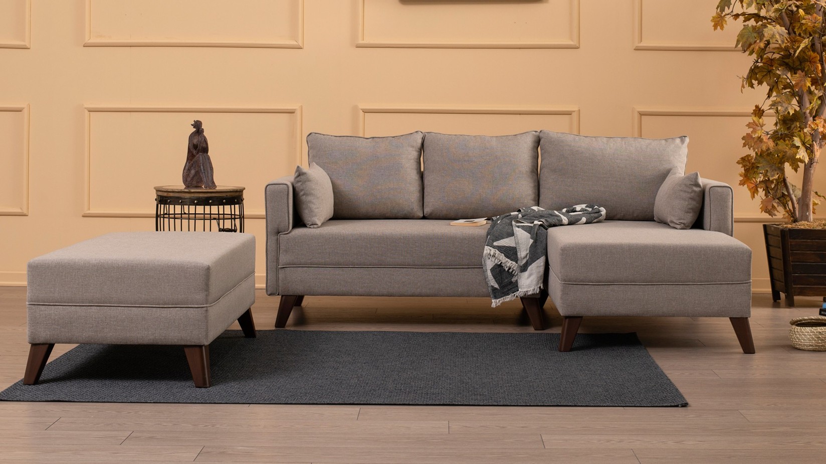 Atelier del Sofa Kutna sofa Bella 205x85x140cm Krem boja