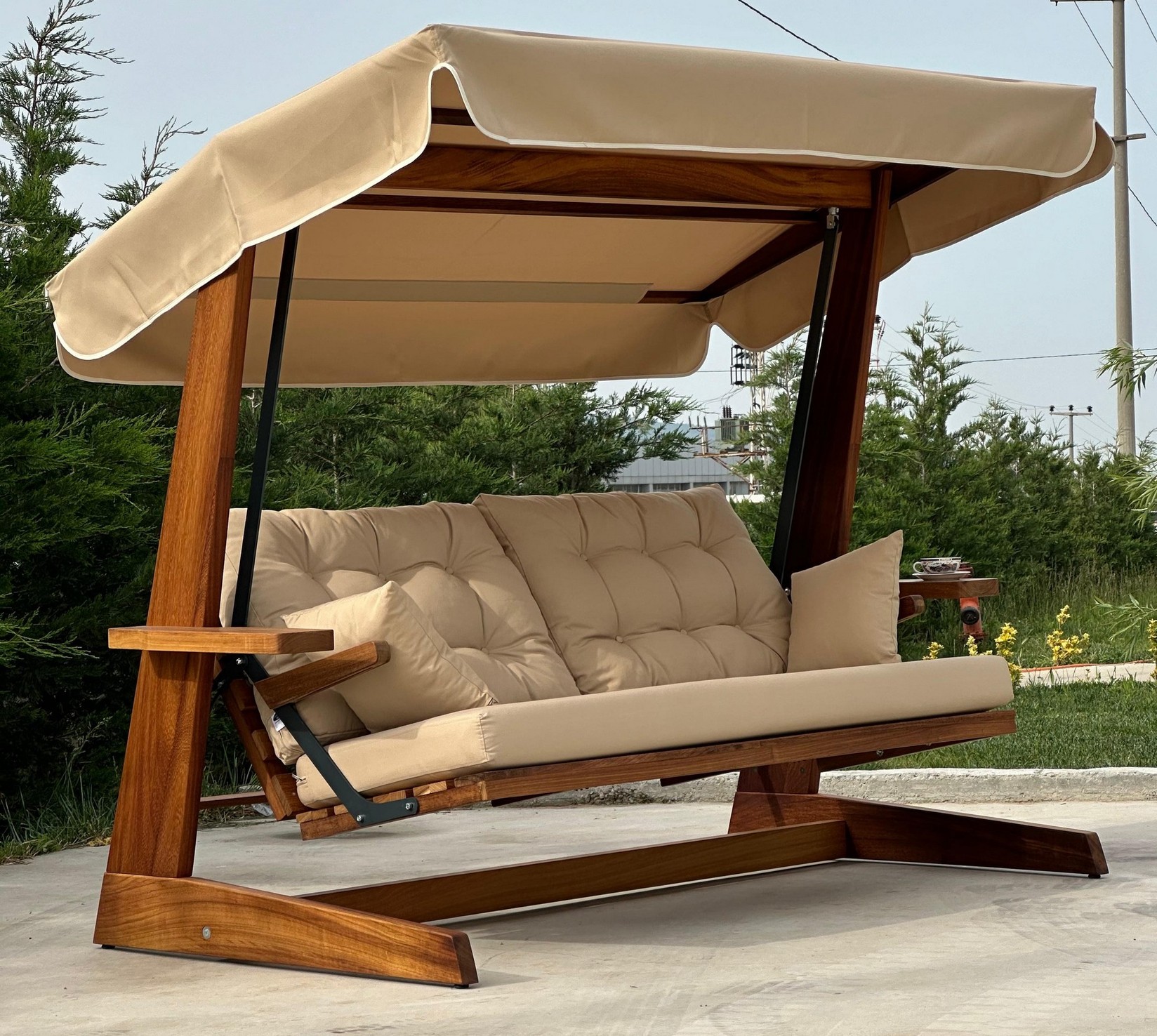 Hanah Home vrtna ljuljačka 175x190x70cm bež