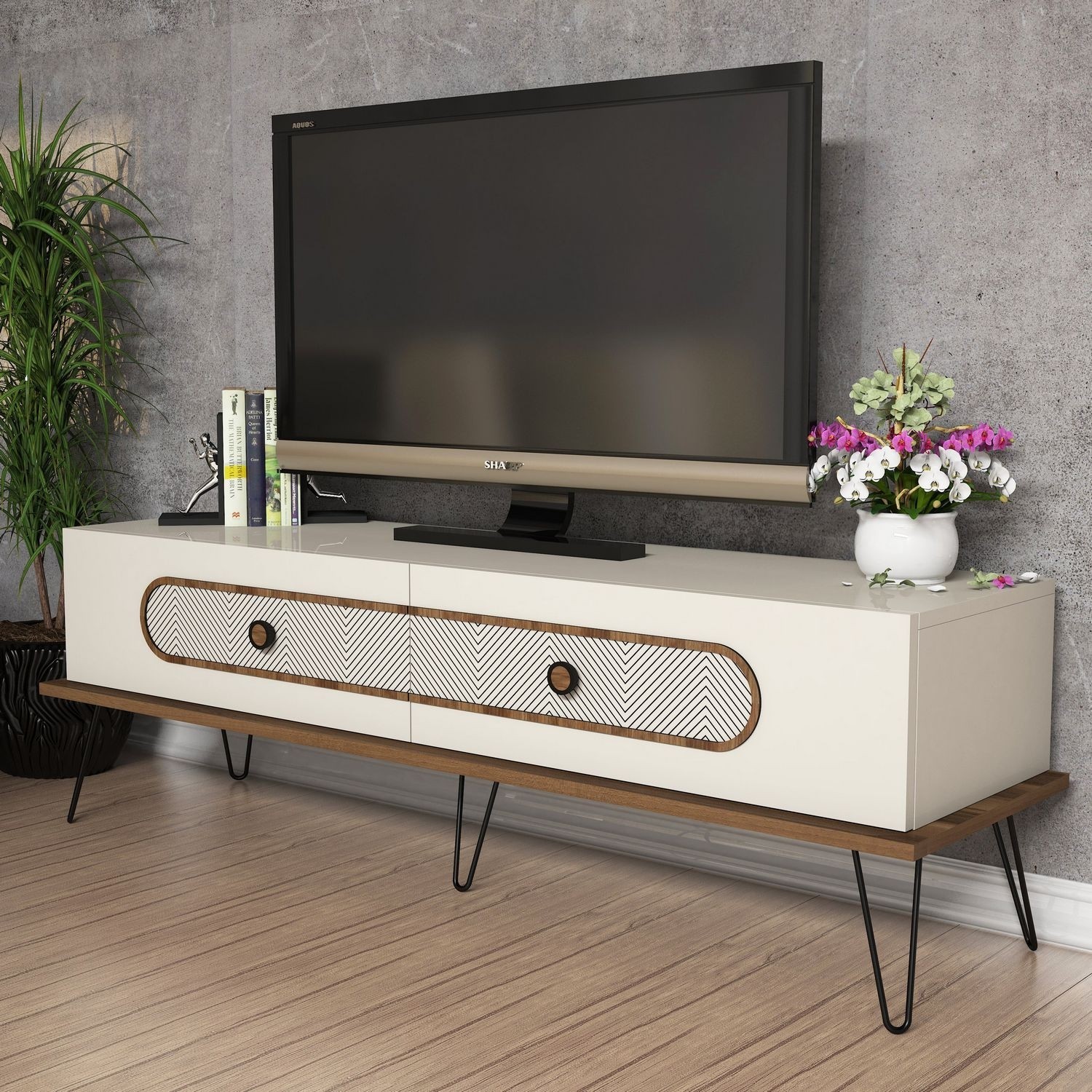 Hanah home TV Chest Ecole Cream