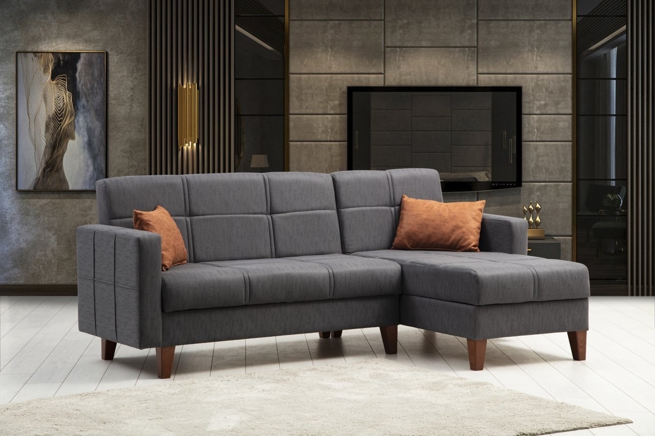 Atelier del Sofa Kutni set Polya 216x86x130cm Tamno siva
