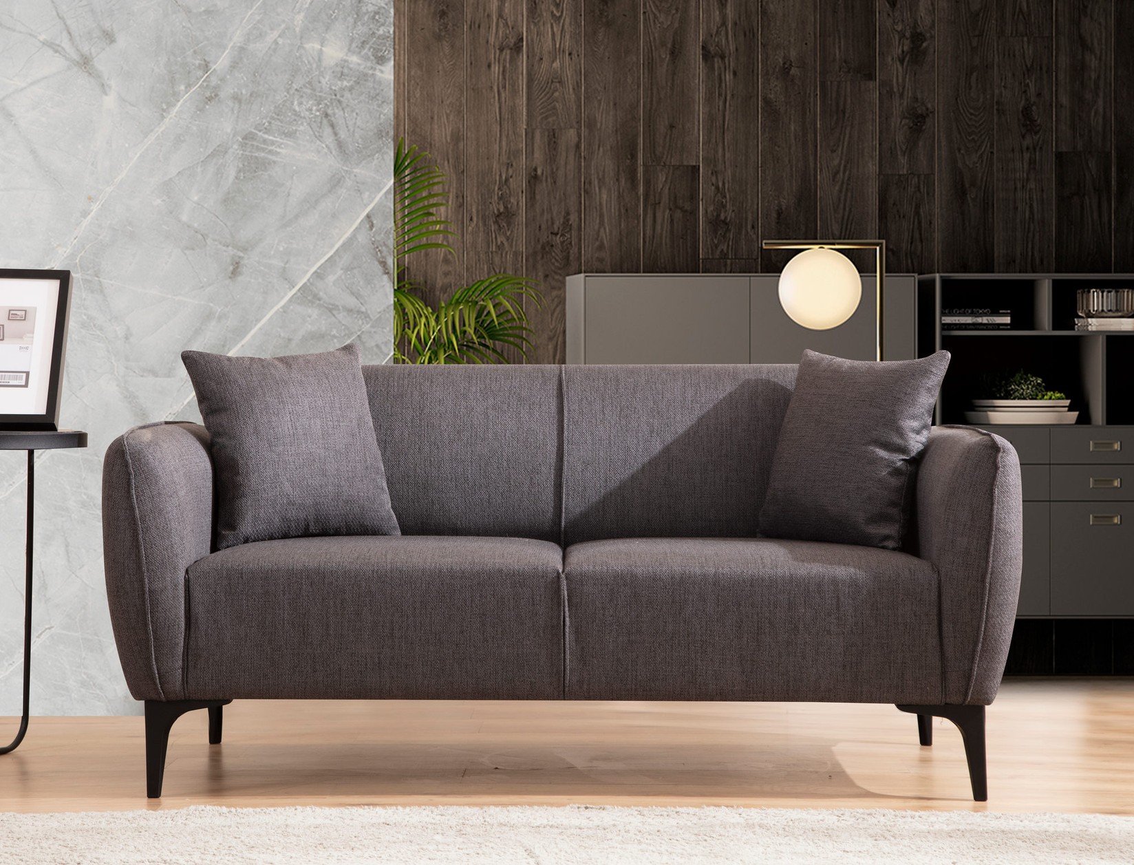 Atelier del Sofa Dvosjed Belissimo 180x67x95cm Tamno siva
