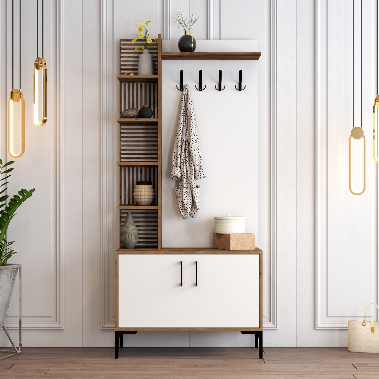 Hanah Home stalak za cipele 90x200x35cm orah