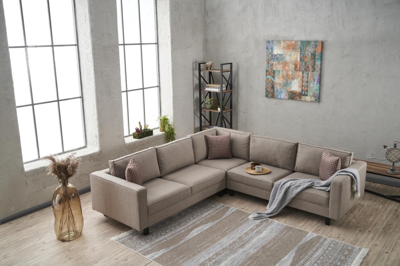 Atelier del Sofa Kutna garnitura Kale Linen 258x83x258cm Krem